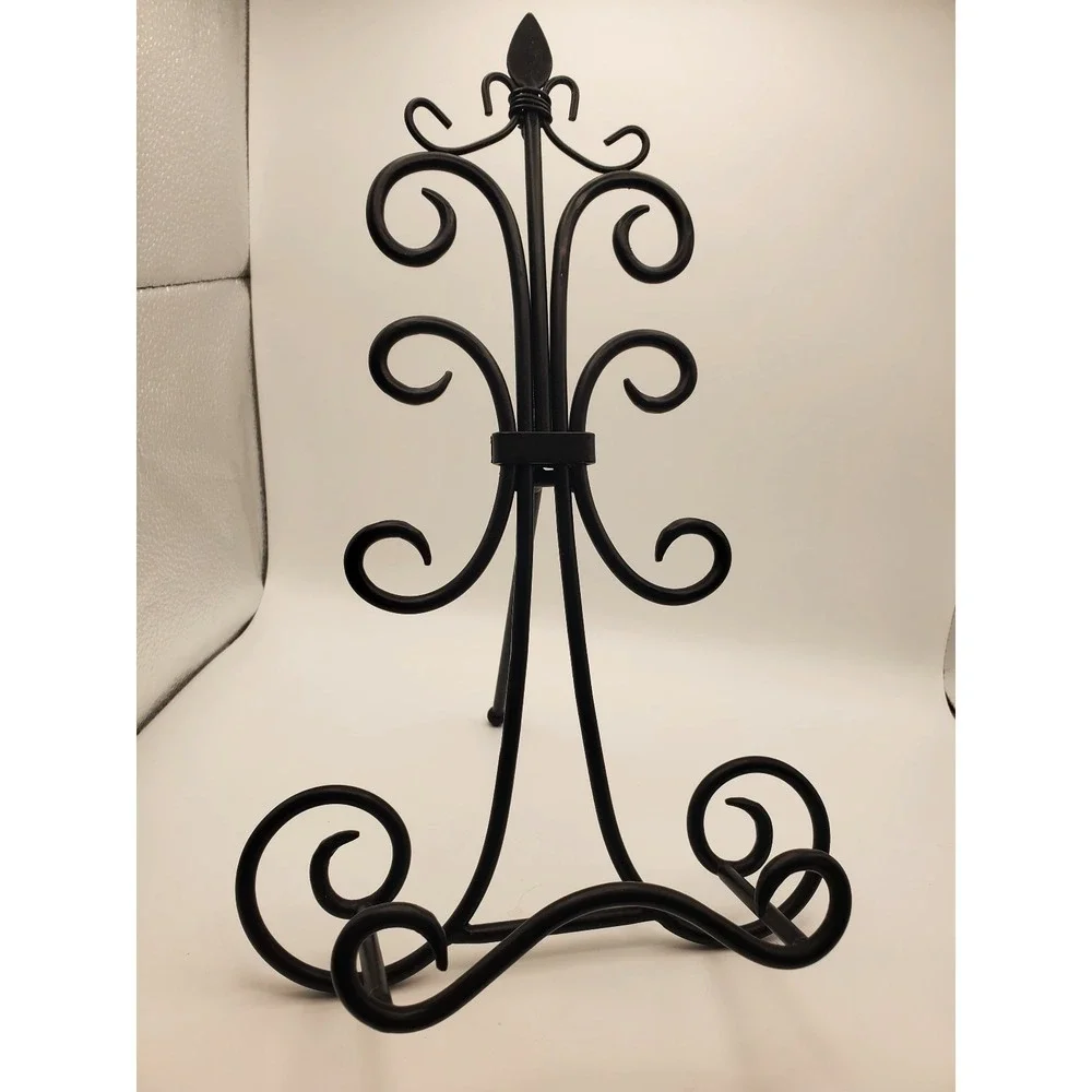 Pier 1 Imports Villa Wrought Iron Decorative Scroll Easel Stand